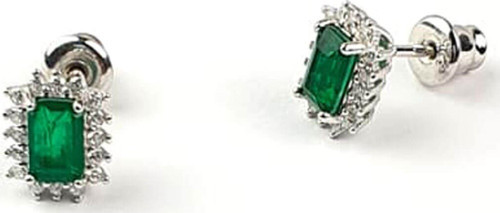 Minimal Skydiamond green creative rubies 925 ayar gümüş küpe