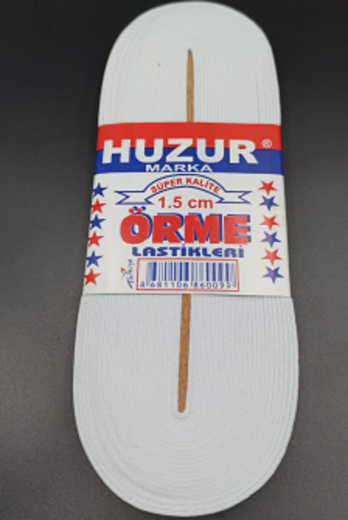BEYAZ - 1.5CM PAÇA LASTİK YASSI GNİŞ 10MT. (Timya/Go1395) 204486