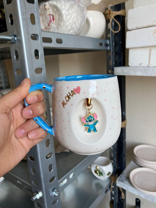 El Yapımı Seramik Stitch Kupa