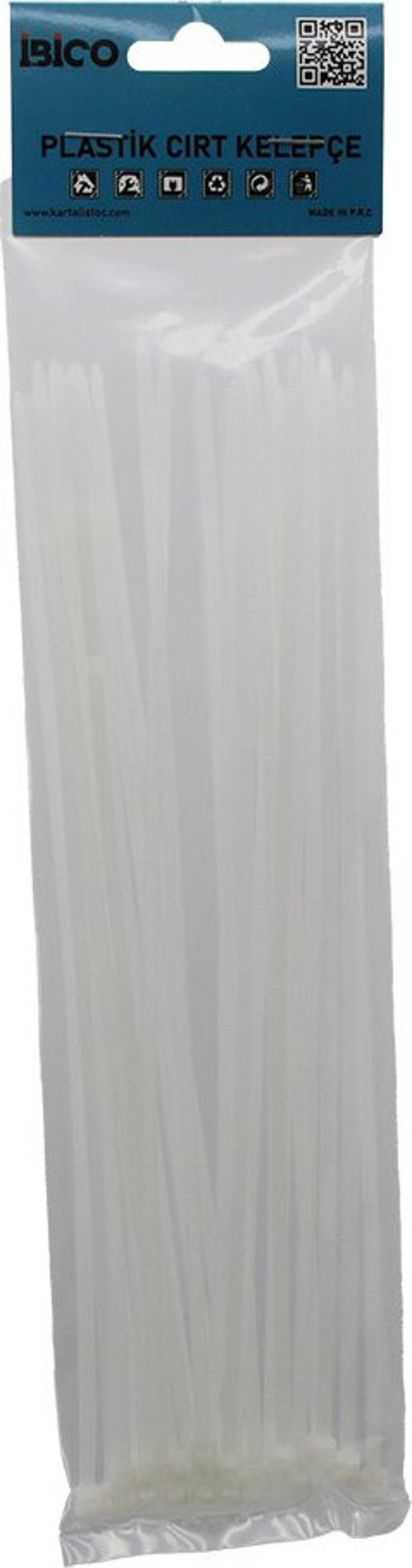 25PCS BEYAZ 3.6X250MM PLASTİK CIRT KELEPÇE (Timya/Go1395) 202879