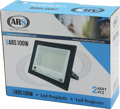 2PCS 100W LED PROJEKTÖR 19X15.5CM AYDINLATMA AÇISI: 120 DERECE 50.000 SAAT ÖMÜR MODEL-ARS100W (Timy