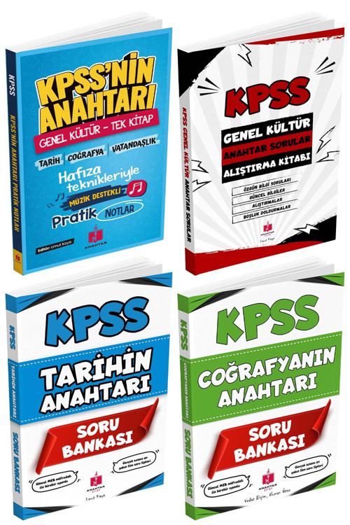2026 Kpss'nin Anahtarı Genel Kültür Pratik Notlar Ve Soru Bankası Seti 4 Kitap