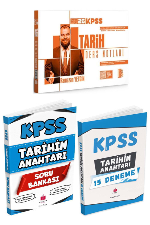 2026 Kpss'nin Anahtarı Tarih Soru+Deneme+ Benim Hocam Ramazan Yetgin Tarih Ders Notları