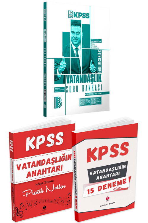 2026 Kpss'nin Anahtarı Vatandaşlık Pratik Notlar + Deneme + Benim Hocam Vatandaşlık Soru Bankası