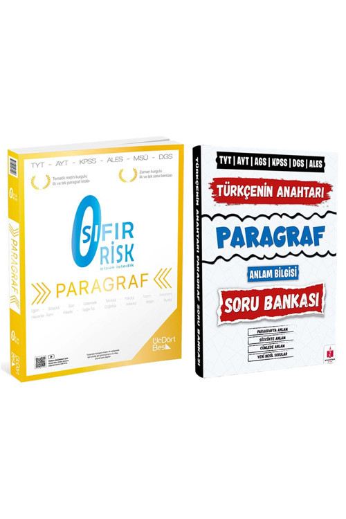 2026 Türkçenin Anahtarı Paragraf Soru Bankası Ve 345 Sıfır Risk Paragraf 2025 Model Tyt Ags Kpss Dgs