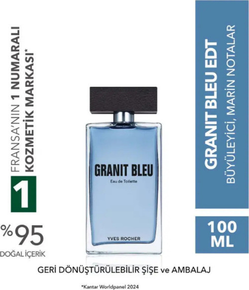 Granit Bleu Edt 100 Ml Erkek Parfüm Odunsu Marin Koku Uzun Süre Kalıcı Ferah Parfüm Sprey
