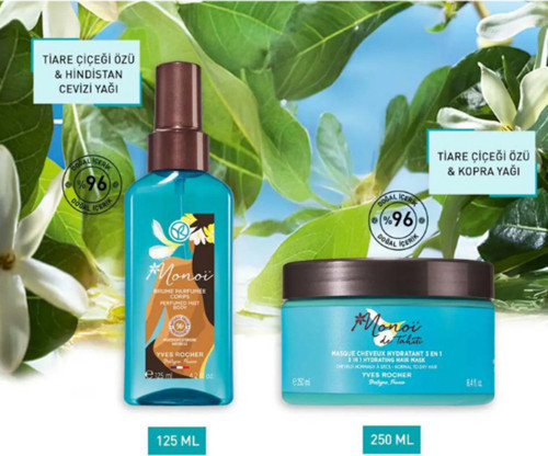 Monoi Vücut Spreyi 125 Ml & Saç Maske 250 Ml Summer Set