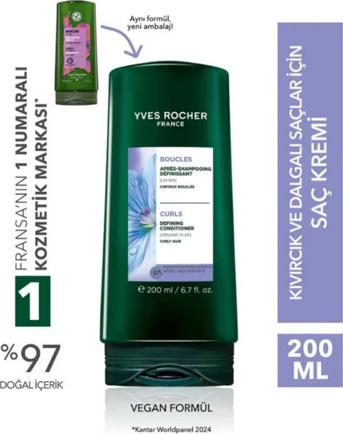Kıvırcık Ve Dalgalı Saçlar İçin Bukle Belirginleştirici Saç Kremi 200 Ml Keten Yağlı Vegan