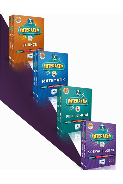 Paraf Yayınları 7. Sınıf Türkçe, Matematik, Fen, Sosyal Bilgiler Interaktif Soru Bankası (4 Kitap)