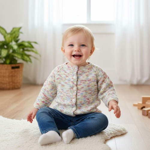 - Kadir 7704 1722 El Örgüsü Ebruli Kız Bebek Hırkası / 1 - 2 Yaş