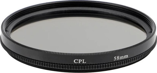 58mm CPL Polarize Filtre – Dairesel (Circular) Polarizasyon, Yansıma Önleyici, Metal Çerçeve