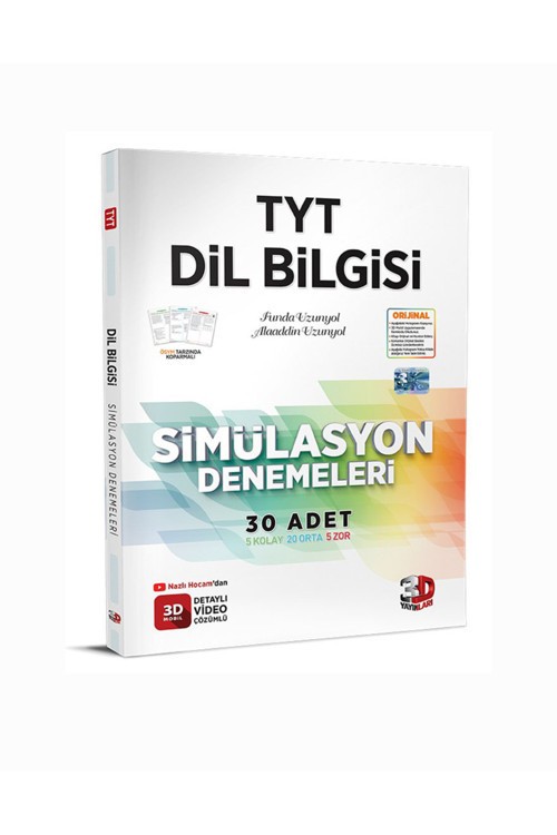 3D Yayınları Tyt Dil Bilgisi 30'Lu Deneme