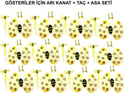 Büro Ev Ofis Etkinlik Arı Maya Kostümü için 12 Adet Taç Kanat Asa Seti