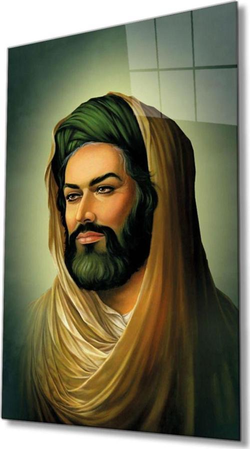 Hz. Ali Dini İslami Cam Tablo Ev Ve Ofis Duvar Dekoru Hediyelik Büyük Tablo Dayanıklı Cam