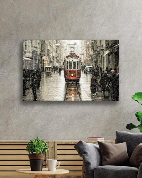 İstanbul İstiklal Caddesi Manzara Dayanıklı Cam Tablo Hediye