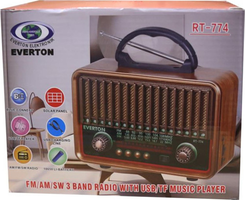 Rt-774 Bluetooth-Usb-Sd-Fm Şarjlı Nostaljik Radyo