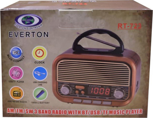 Rt-723 Dijital Göstergeli Şarjlı Nostaljik Radyo (Am-Fm-Sw Wıth Bt-Usb-Tf )