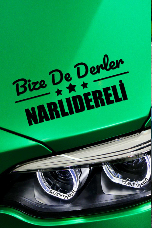 İzmir Narlıdere Klasik Siyah Sticker İzmir Bize De Derler Narlıdereli 40x15 cm Oto Sticker