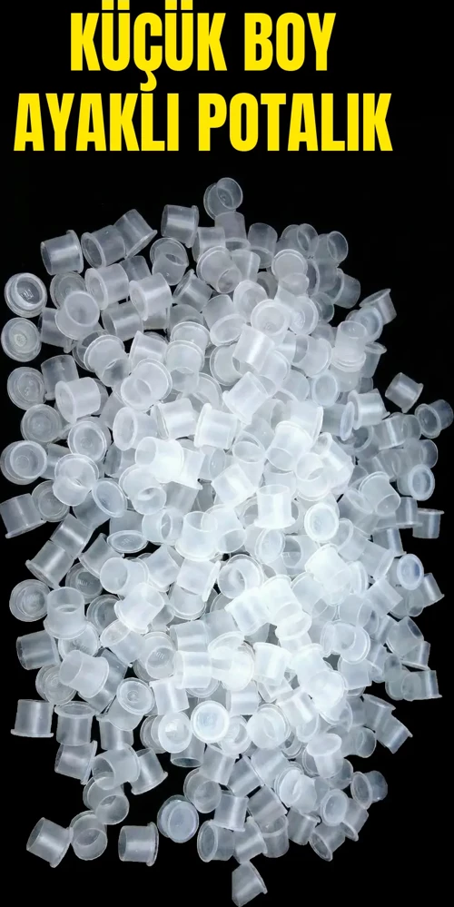 250 Adet - 11 Çap Ayaklı Pota – Küçük Boy Pigment Kabı - Dövme Potası