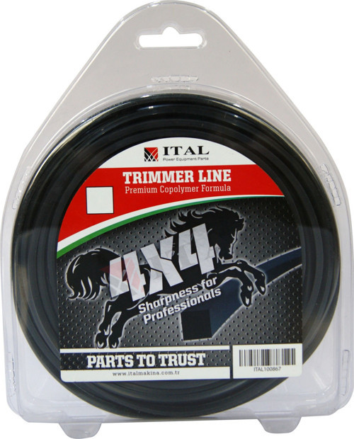 İtal Tırpan Misinası 4X4 3.0mm 49 Mt Dört Köşe Siyah