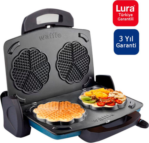 Gri Renkli Waffle ve Tost Makinesi, Pratik ve Şık Tasarım