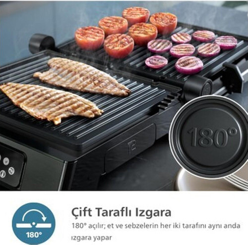 Phılıps 7000 Serisi Izgara ve Tost Makinesi, 8 Ön Ayarlı Programlar, Gıda Termometresi, HD6307/70