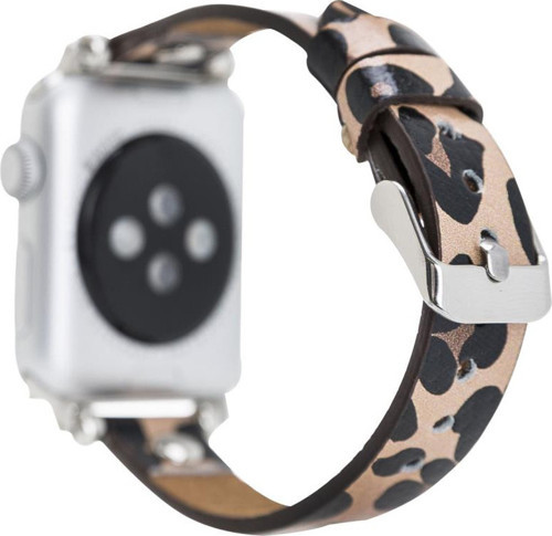 Apple Watch Uyumlu Deri Kordon 42-44-45mm ST Leopar NE