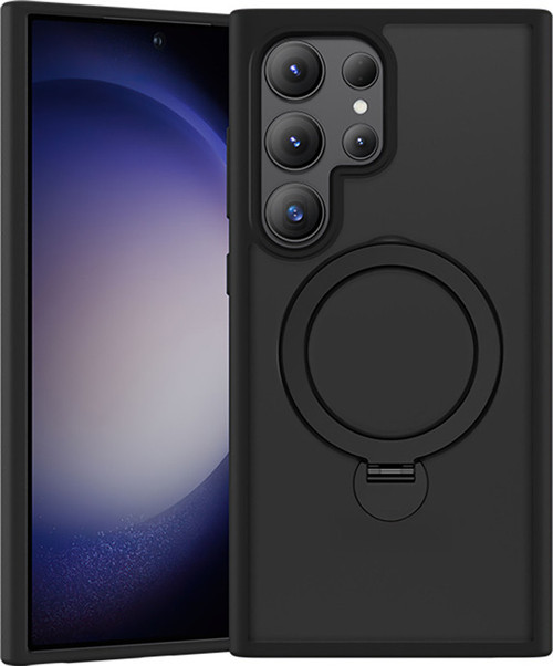 Galaxy S26 Ultra Uyumlu Kılıf M-Safe Şarj Özellikli Standlı Mist Protective Kapak Siyah