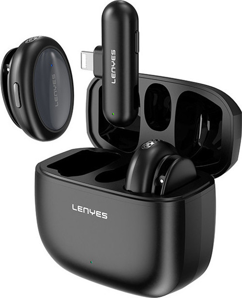 Lm211-L Yapay Zeka Destekli Lightning Portlu Kablosuz Yaka Mikrofonu Siyah