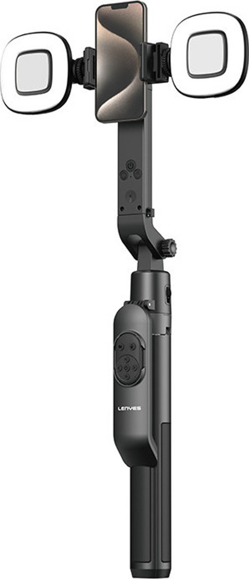 Lph119 Yapay Zeka Destekli Dolgu Işıklı Kumandalı 360 Dönebilen Selfie Çubuğu Ve Tripod Siyah