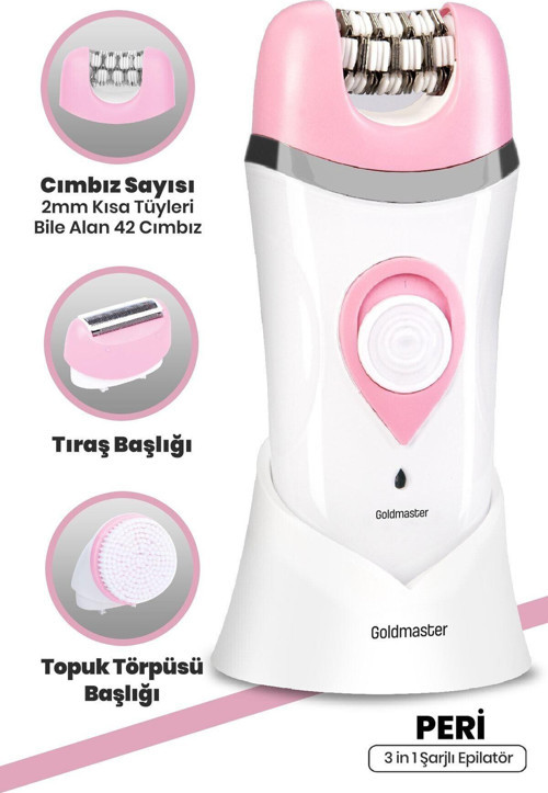 Kablosuz Peri Şarj Standlı Islak Kuru 3 In 1 Cilt Yüz Temizleme Fırçalı Epilatör Epilasyon Güzellik