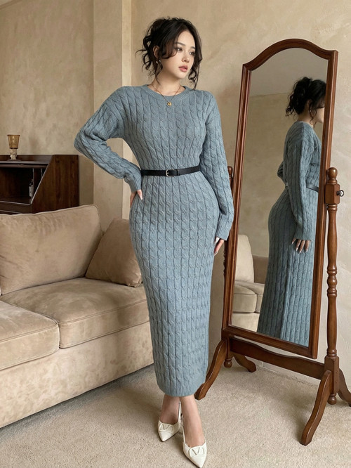 saç örgülü bisiklet yaka elbise