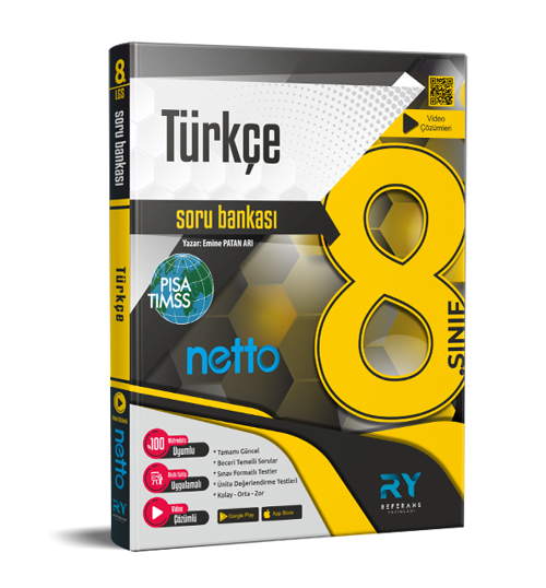 8. Sınıf Türkçe Soru Bankası Tamamı Video Çözümlü NETTO Referans Yayınları