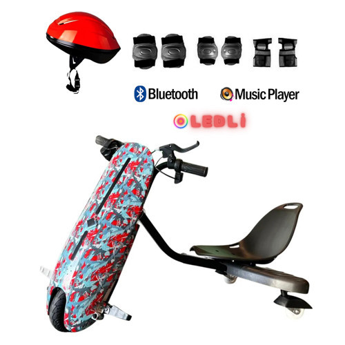 Drift Car Elektrikli Kaykay Bluetooth Dirift Kar Hoverboard Scooter + Koruma Ekipmanı D31