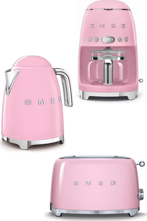 Pembe Kettle 1x2 Ekmek Kızartma Makinesi Ve Filtre Kahve Makine Seti