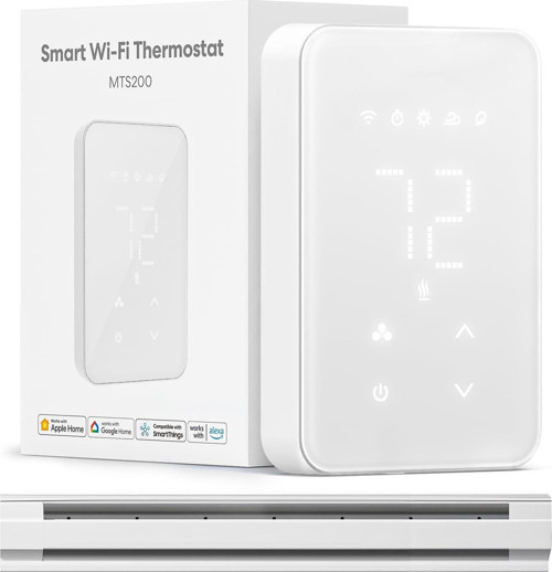 Elektrikli Süpürgelik ve Duvar İçi Isıtıcılar için Akıllı Termostat HomeKit, Alexa ve Google Home ile Çalışır, 120V-240V Wi-Fi Programlanabilir Termostat...