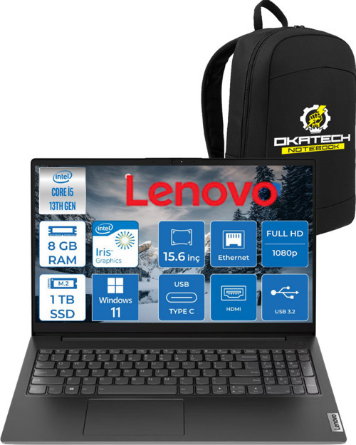 V15 G4 İNTEL i5 -13420H 8 GB RAM 1 TB NVM SSD 15.6 ” FHD WİN11PRO NOTEBOOK + OKATECH ÇANTA