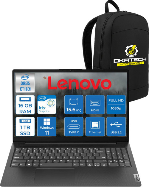 V15 G4 İNTEL i5 -13420H 16 GB RAM 1 TB NVM SSD 15.6 ” FHD WİN11PRO NOTEBOOK + OKATECH ÇANTA