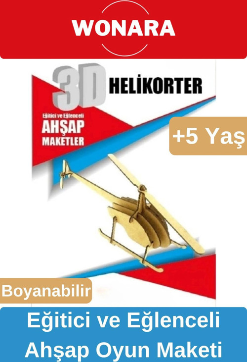 3D Eğitici Zeka Geliştirici Boyanabilir Ahşap Puzzle - Ebeveyn ve Çocuk İçin Demonte Oyun Maketi