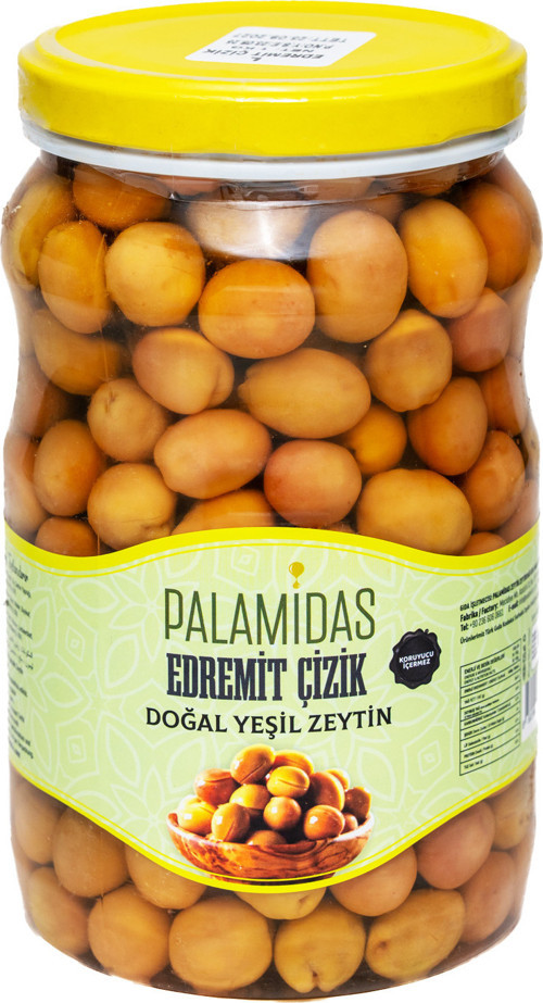 Edremit Yeşil Çizik Zeytin 1000 gr - Doğal Fermente Yeni Hasat L Boy