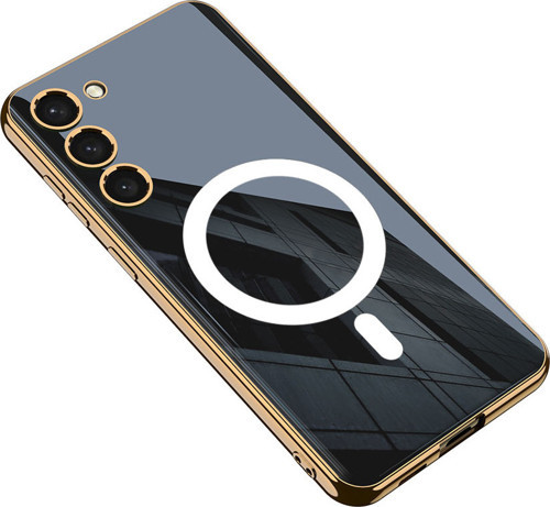 Galaxy S23 Plus Kılıf Wireless Şarj Özellikli Kenarları Elektroplating Kaplama Aynalı Kent Kılıf