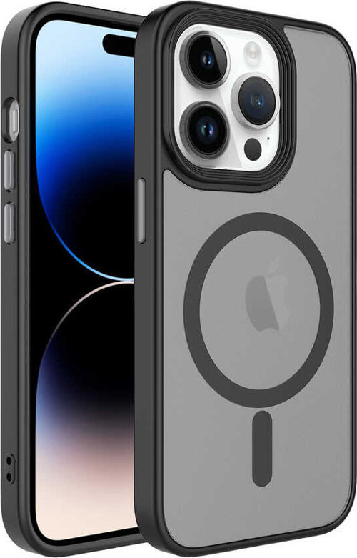 Apple iPhone 14 Pro Max Kılıf Mat Arka Yüzey Flet Magsafe Kılıf