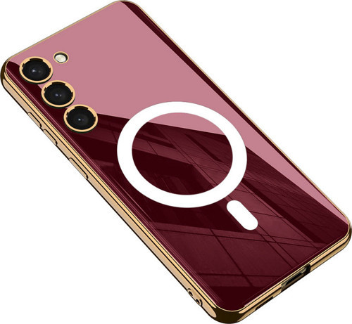 Galaxy S23 Plus Kılıf Wireless Şarj Özellikli Kenarları Elektroplating Kaplama Aynalı Kent Kılıf
