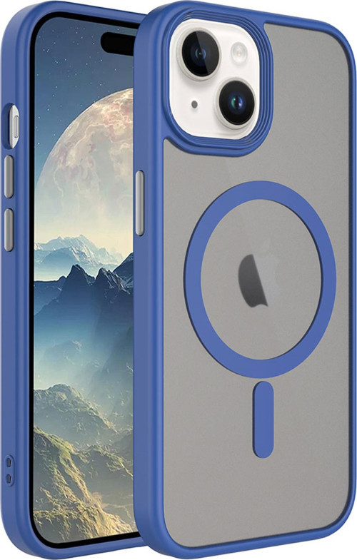 Apple iPhone 15 Kılıf Mat Arka Yüzey Wireless Şarj Özellikli Flet Magsafe Kılıf