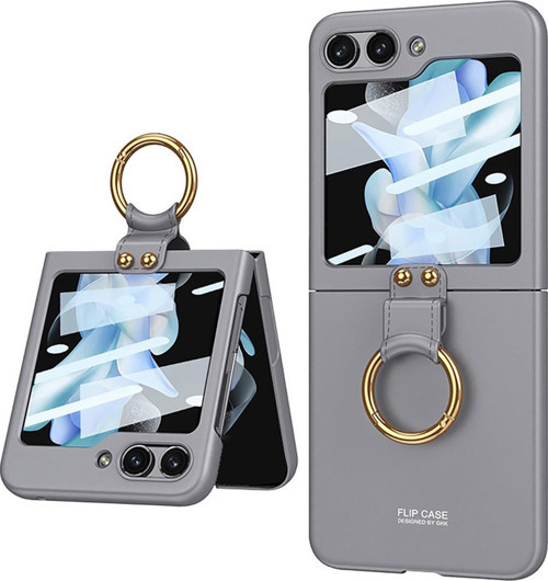Galaxy Z Flip 5 Kılıf Kıpta Yüzüklü Flip Sert Kılıf