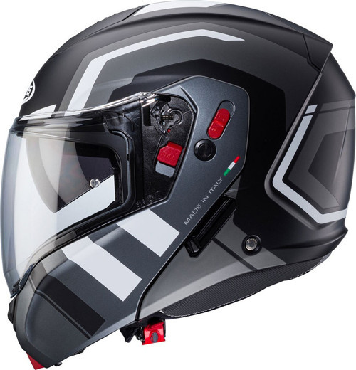 Motosiklet Kaskı Horus X Gri-Siyah Motor Çene Açılır Kask