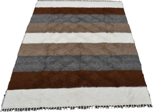 Yeni El Dokuma Çift Kişilik Tiftik Yün Siirt Battaniyesi Kilim