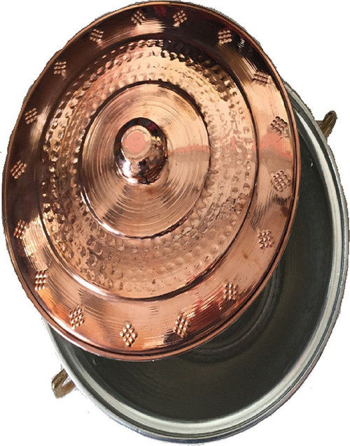 Bakır Perde Pilav Tenceresi 12 Kişilik 25X17 Cm