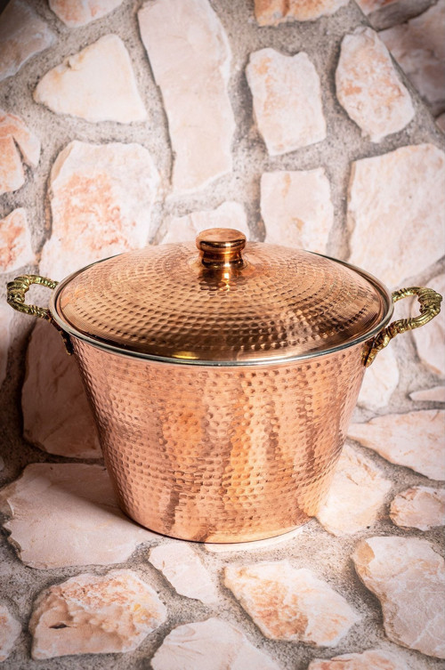 Nefertum Dövme Bakır Perde Pilavı Tenceresi