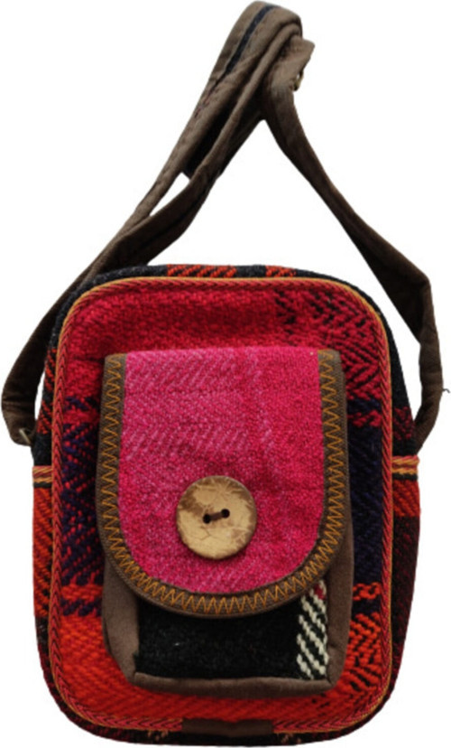 Kilim Desenli Dokuma Omuz Çantası